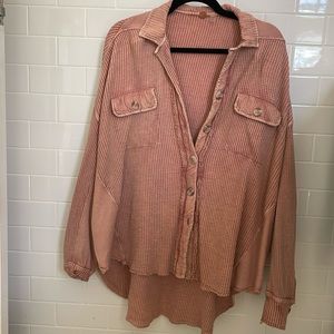Free People one scout jacket coral pink. XS